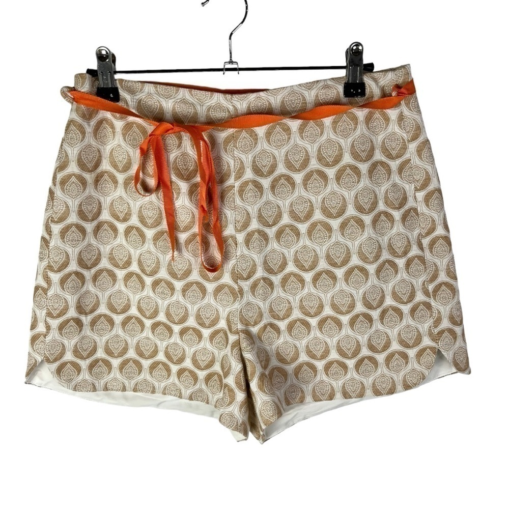 Anthropologie Corey Lynn Calter Brown Jacquard Printed High Waist Shorts 6